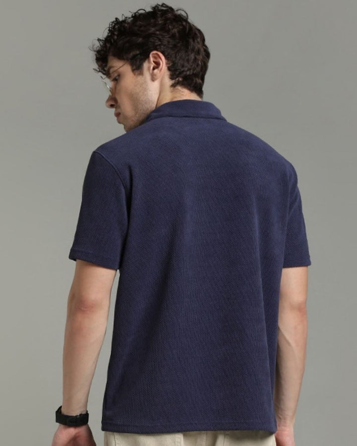 Metal Blue Pop Textured - Polo Tshirt