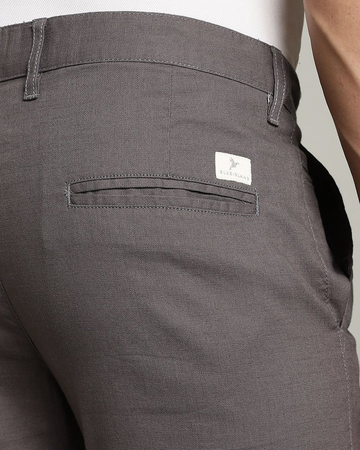 Grey - 2 way stretch - COTTON LINEN PANT