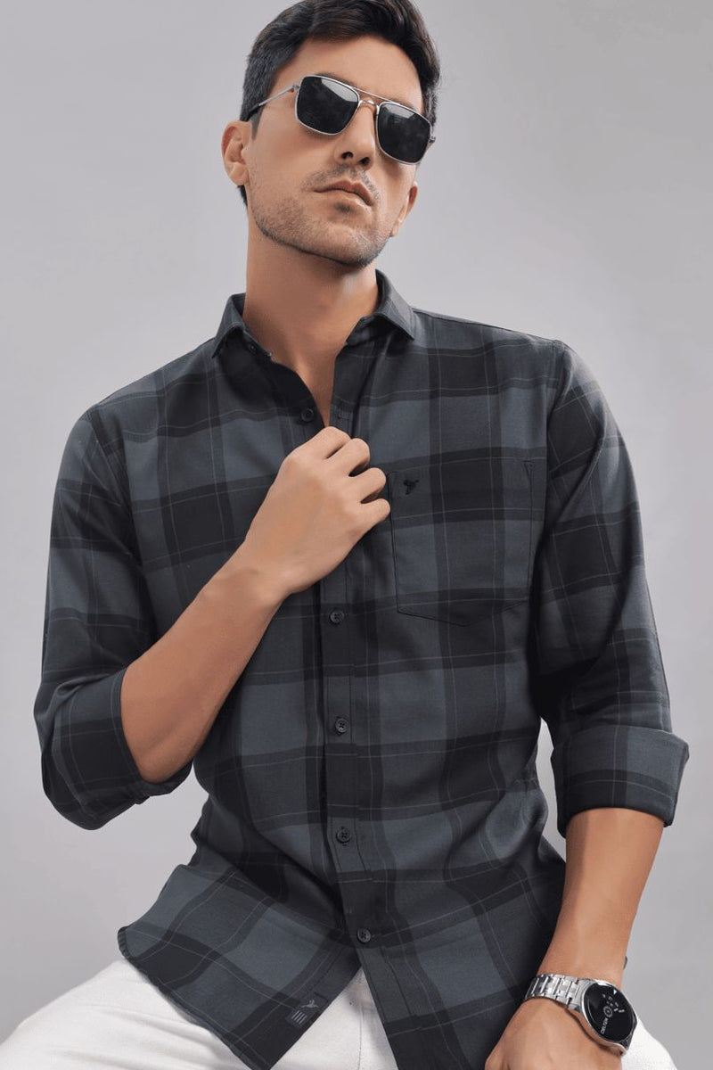 Darkish Grey & Black Checks - Full-Stain Proof