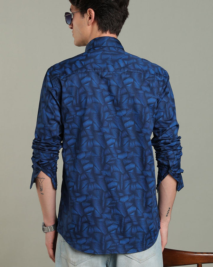 Royal Blue Mix Dot Print - Full-Stain Proof