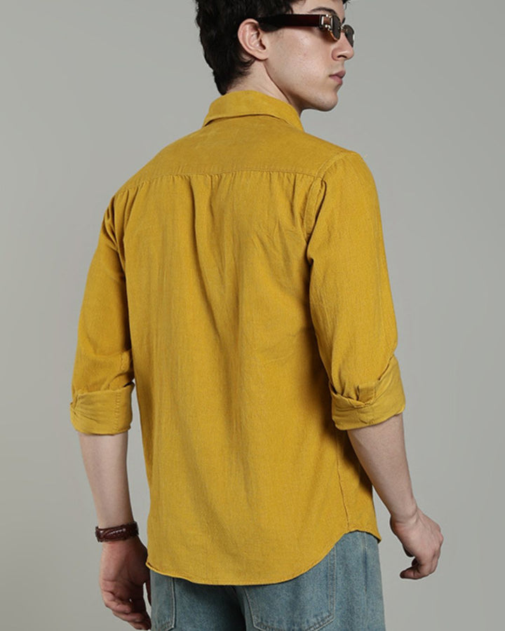Mustard Yellow - Full-Corduroy Shirt