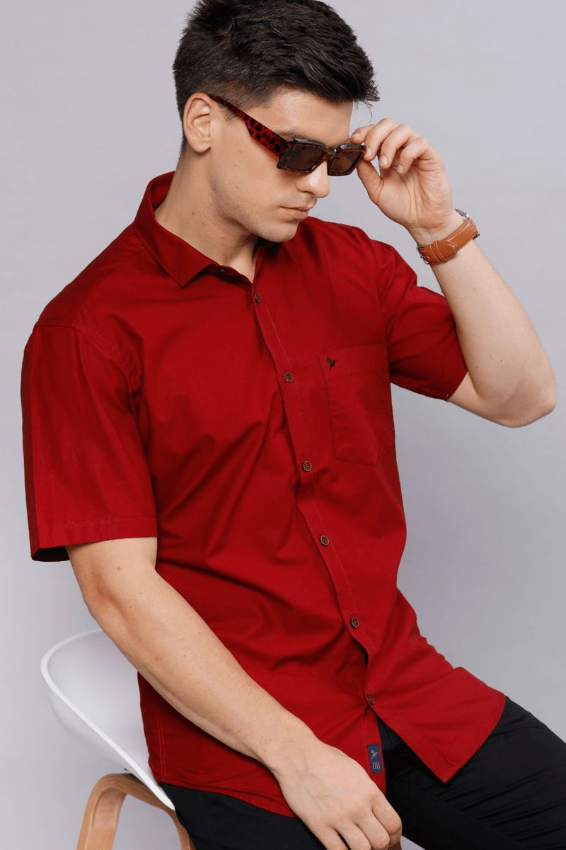 Cherry Red Solid - Half Sleeve - Stain Proof