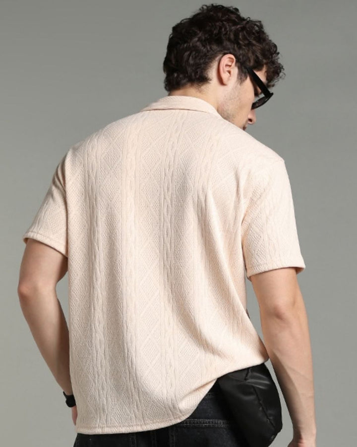 Cream Infinity Textured - Polo Tshirt
