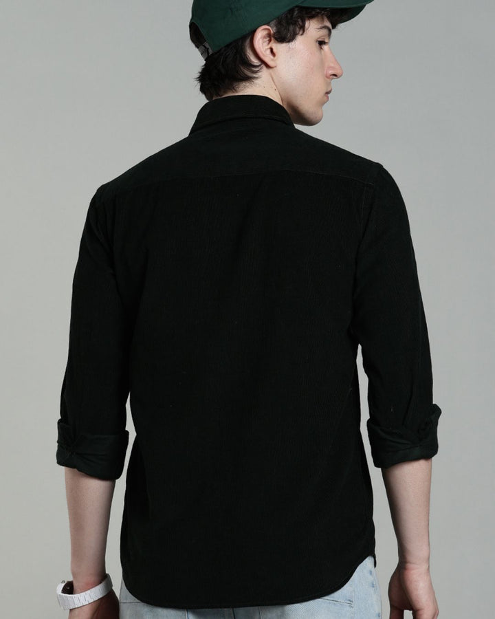 Bottle Green - Full-Corduroy Shirt