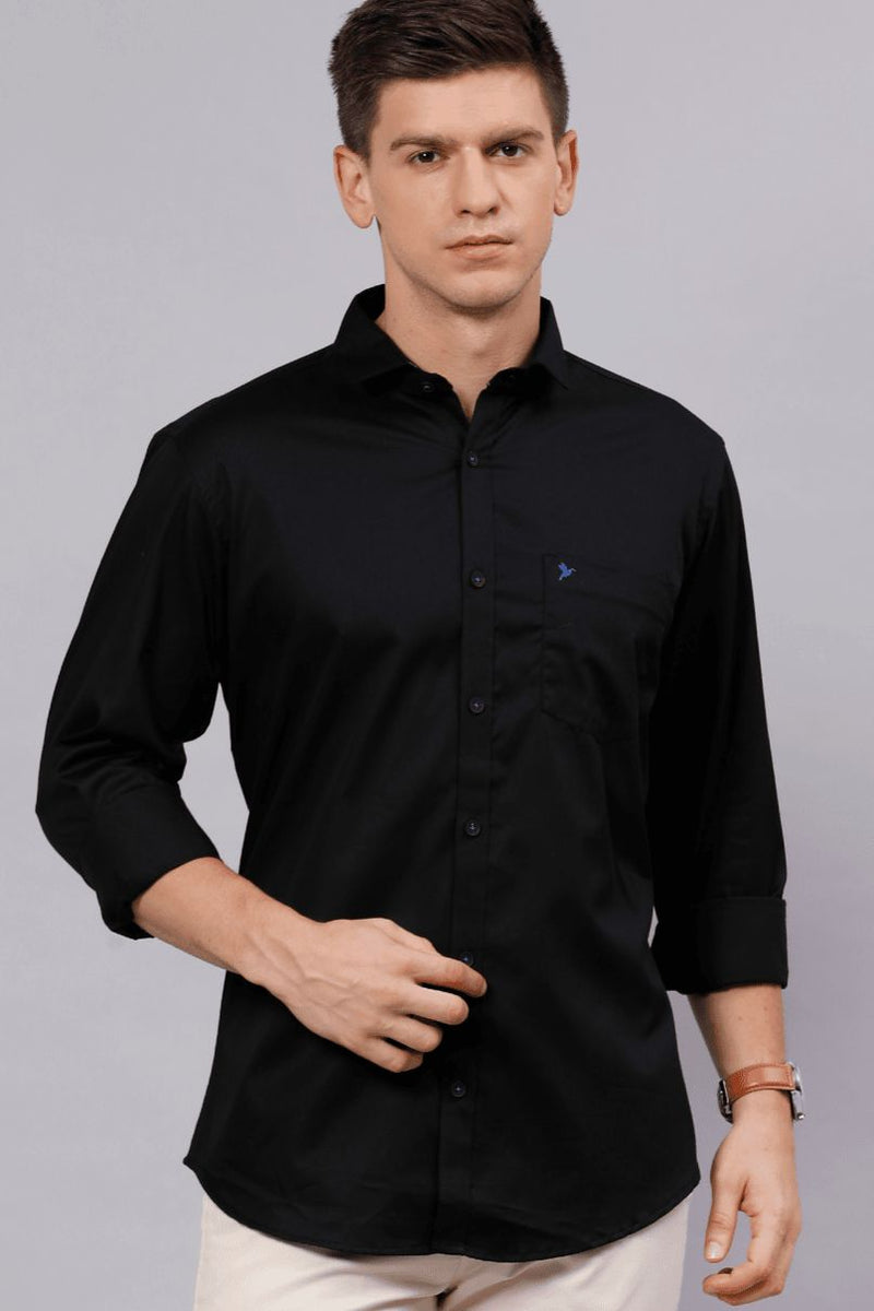 Black with Blue Solid-Full-Stain Proof