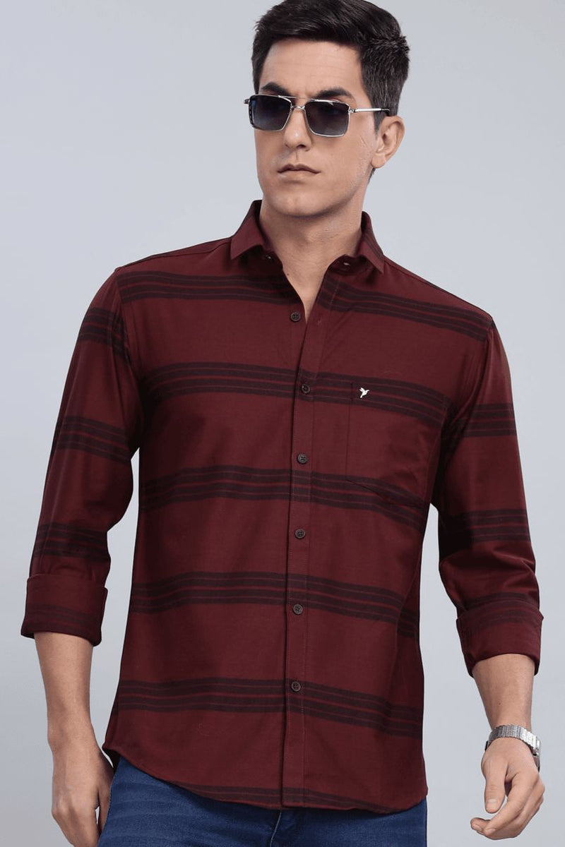 Maroon Navy Horizontal Stripes - Full-Stain Proof