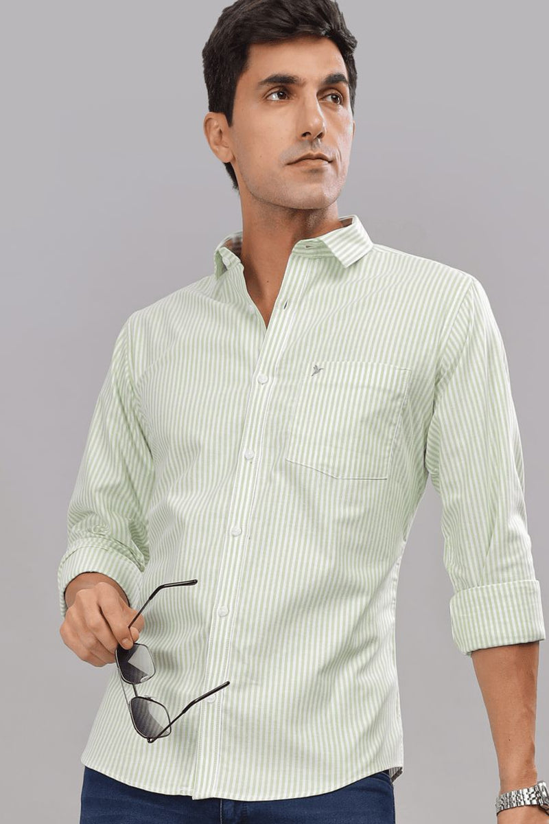 Green & White Formal Stripes - Full-Stain Proof