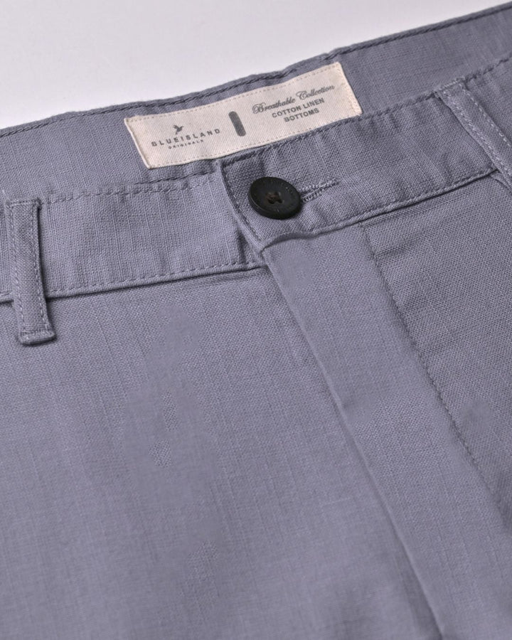 Steel Grey - 2 way stretch - COTTON LINEN PANT