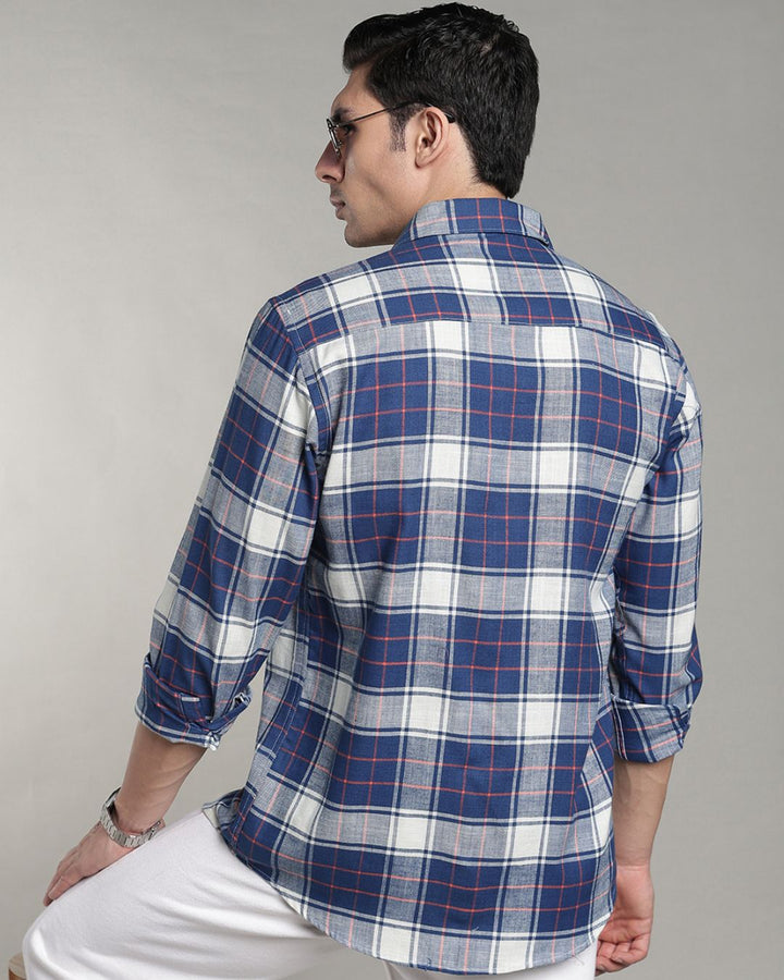 Navy & Orange Line Checks -Full-Stain Proof