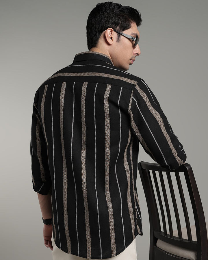 Black Monochrome Stripes  -Full-Stain Proof