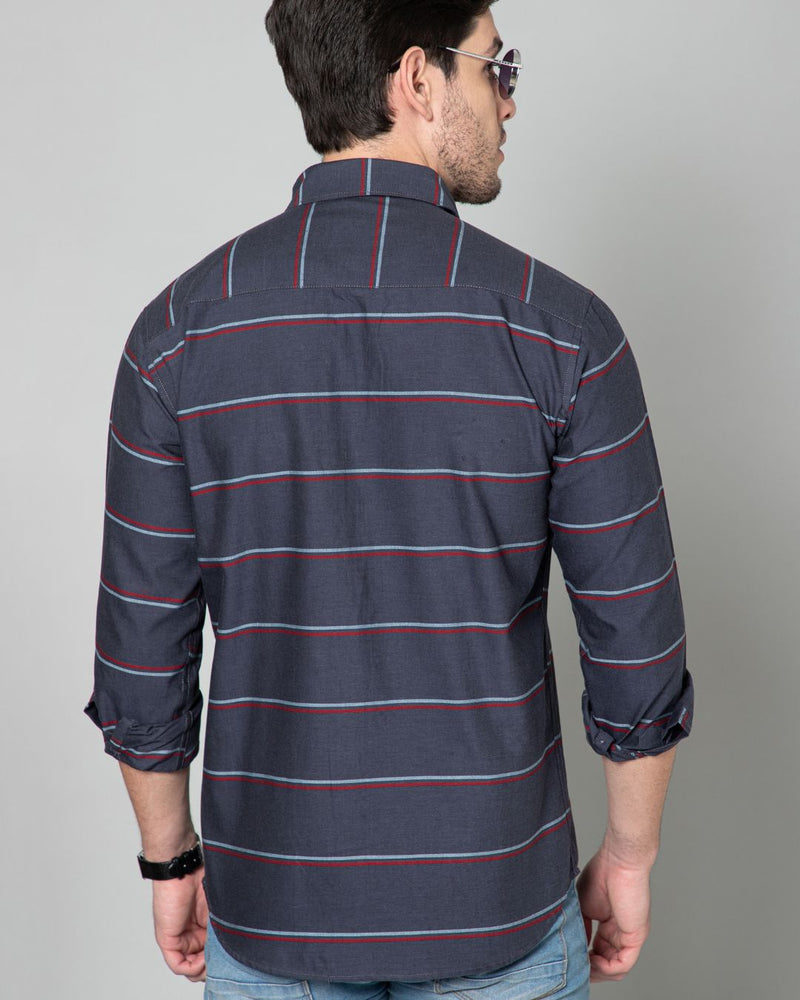 Grey Horizontal Stripes - Full-Stain Proof