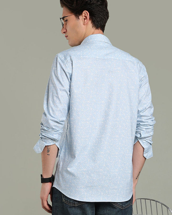 Sky Blue Web Print - Full-Stain Proof