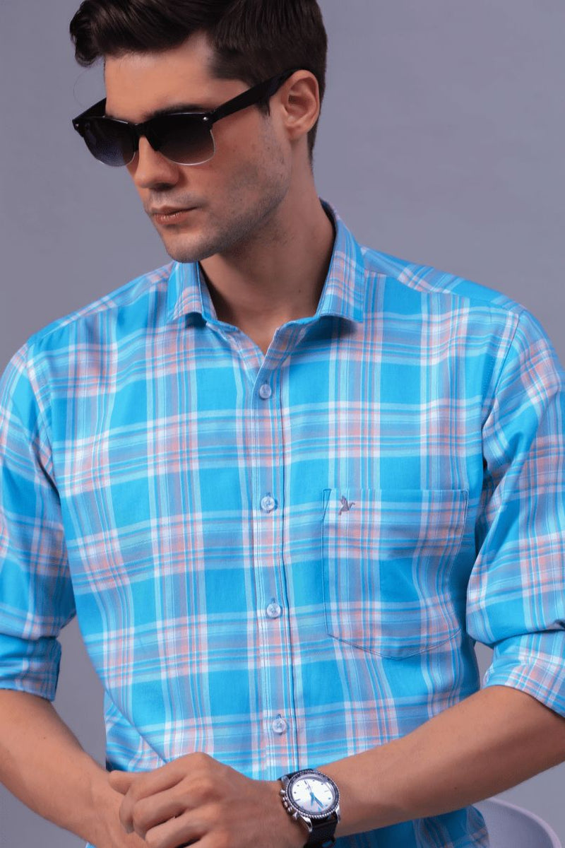 Bright Blue Checks - Full-Stain Proof