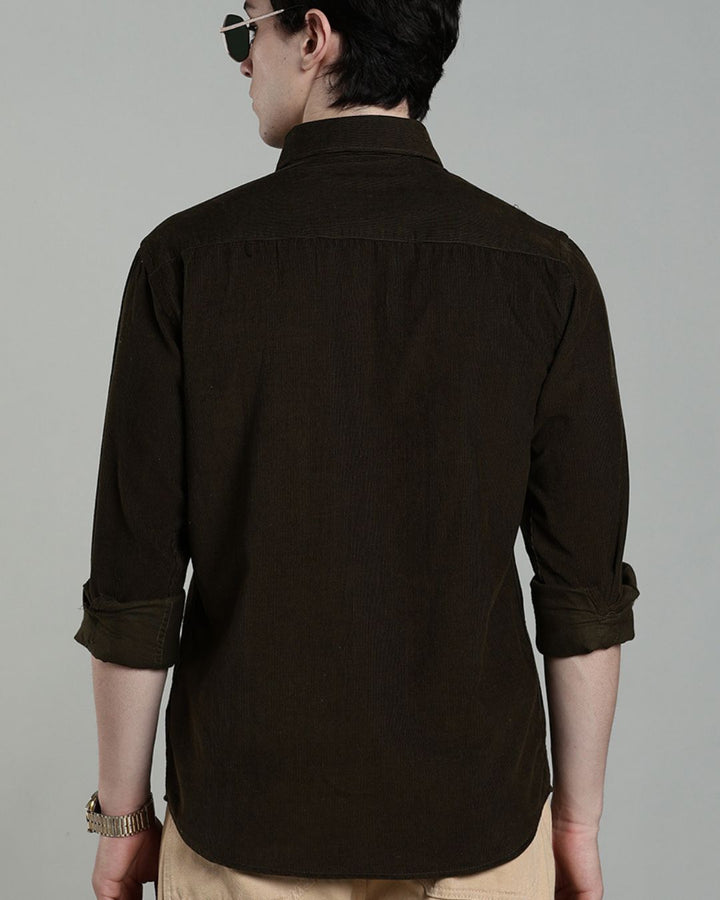 Olive Green - Full-Corduroy Shirt