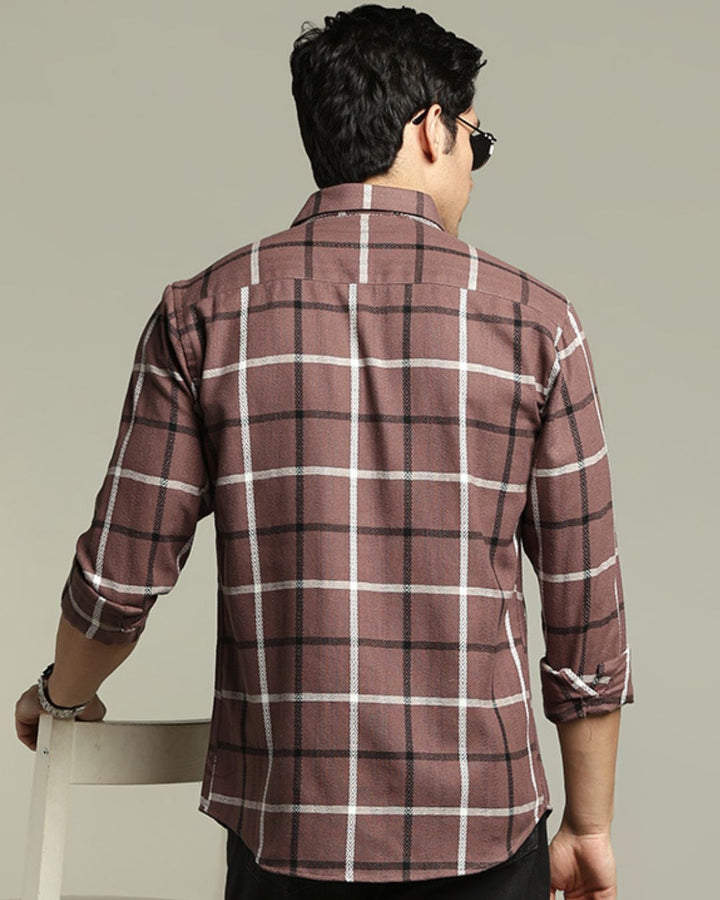 Walnut Brown Monochrome Checks -Full-Stain Proof