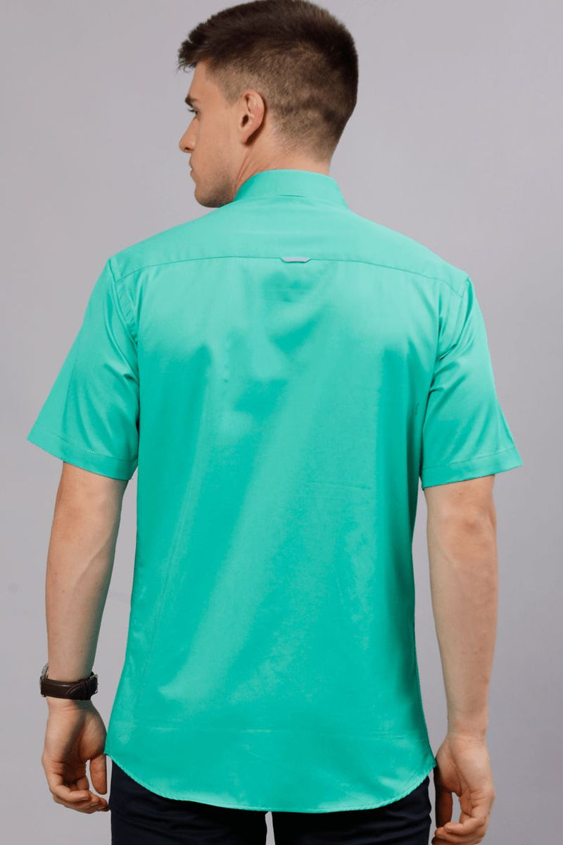 Turquoise Green Solid - Half Sleeve - Stain Proof