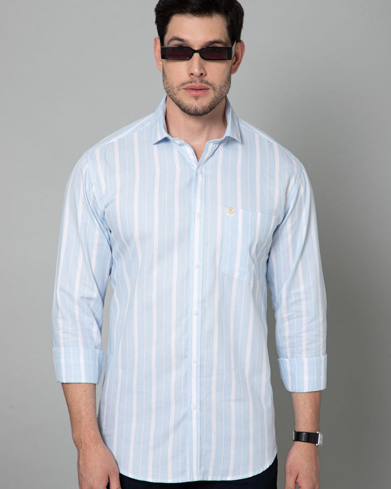 Blue & White Bold Stripes - Full-Stain Proof