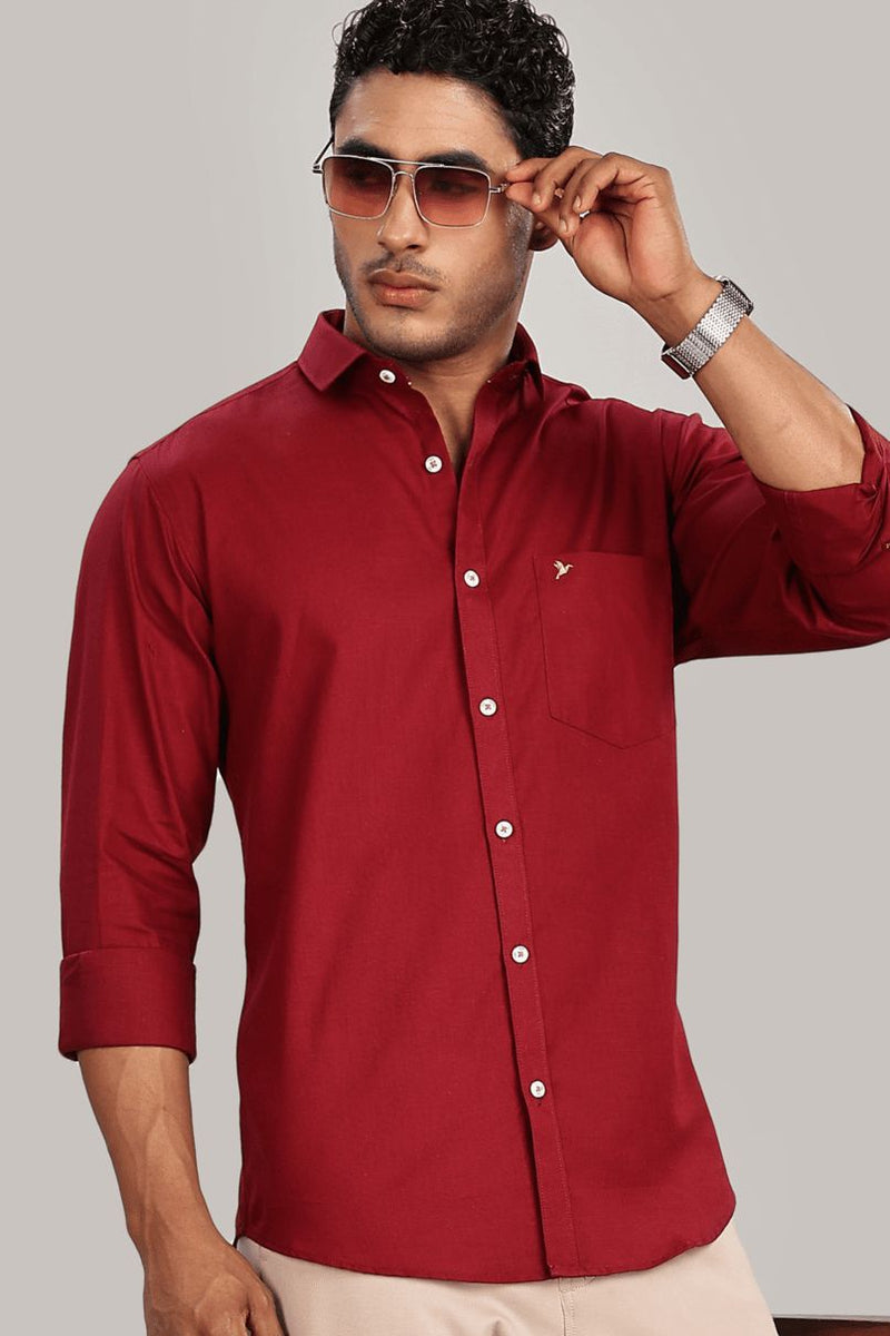 Cherry Red Cotton Linen-Full-Stain Proof