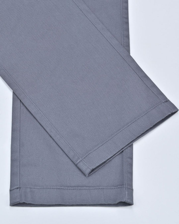 Steel Grey Sea Wave Printed - 2 way stretch - COTTON PANT