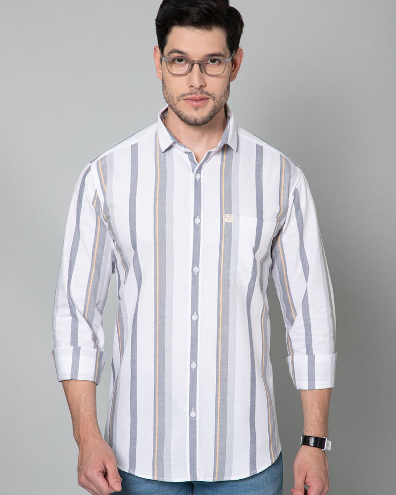 White Navy Stripes - Full-Stain Proof