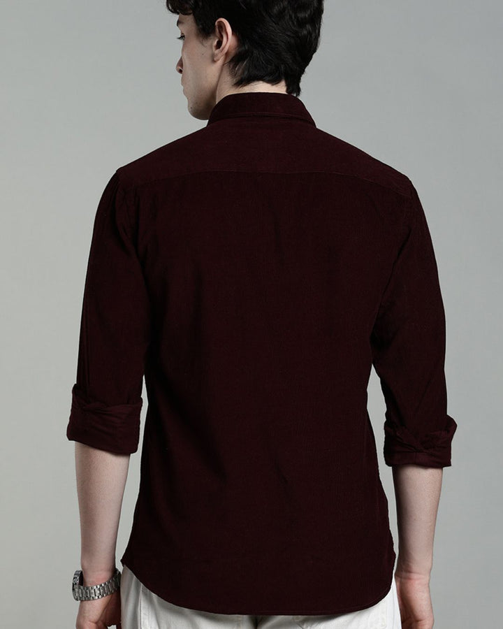 Dark Wine  - Full-Corduroy Shirt
