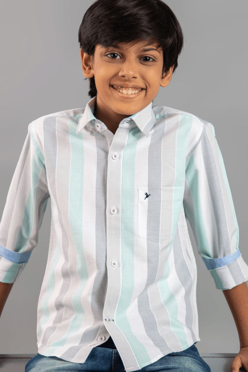 KIDS - Multi Line Stripes-Stain Proof Shirt