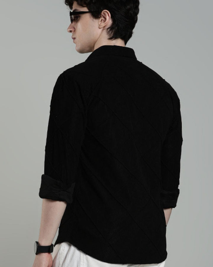 Black Thread Checks - Full-Corduroy Shirt