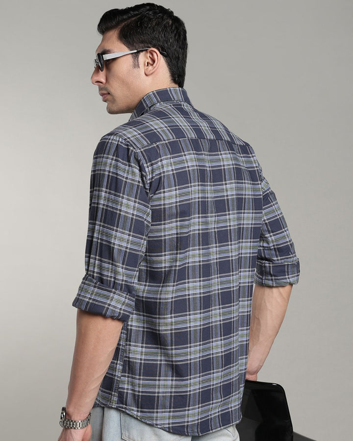 Bluish Grey Checks - Full-Stain Proof