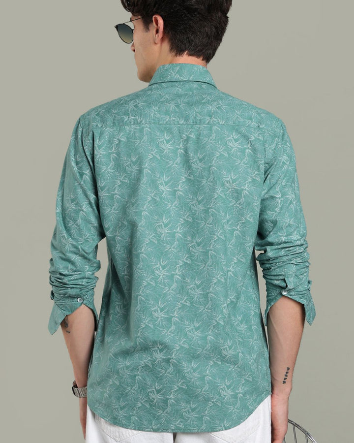 Sage Green Grass Print-Full-Stain Proof