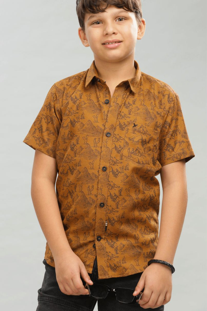 KIDS - Golden Desert Print - Half-Stain Proof Shirt