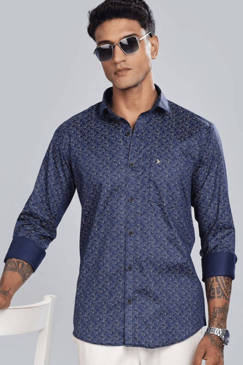 Stylish Navy & Gold Print -Full-Stain Proof