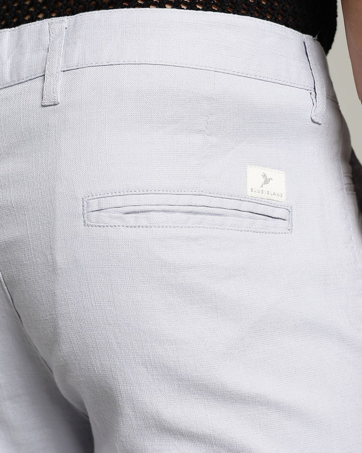 Lite Blue - 2 way stretch - COTTON LINEN PANT