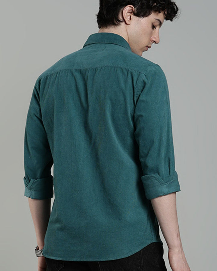 Peacock Green - Full-Corduroy Shirt