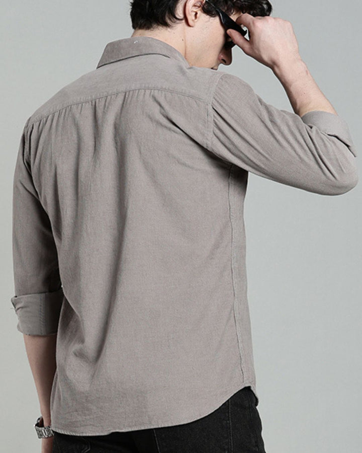 Grey  -Full-Corduroy Shirt