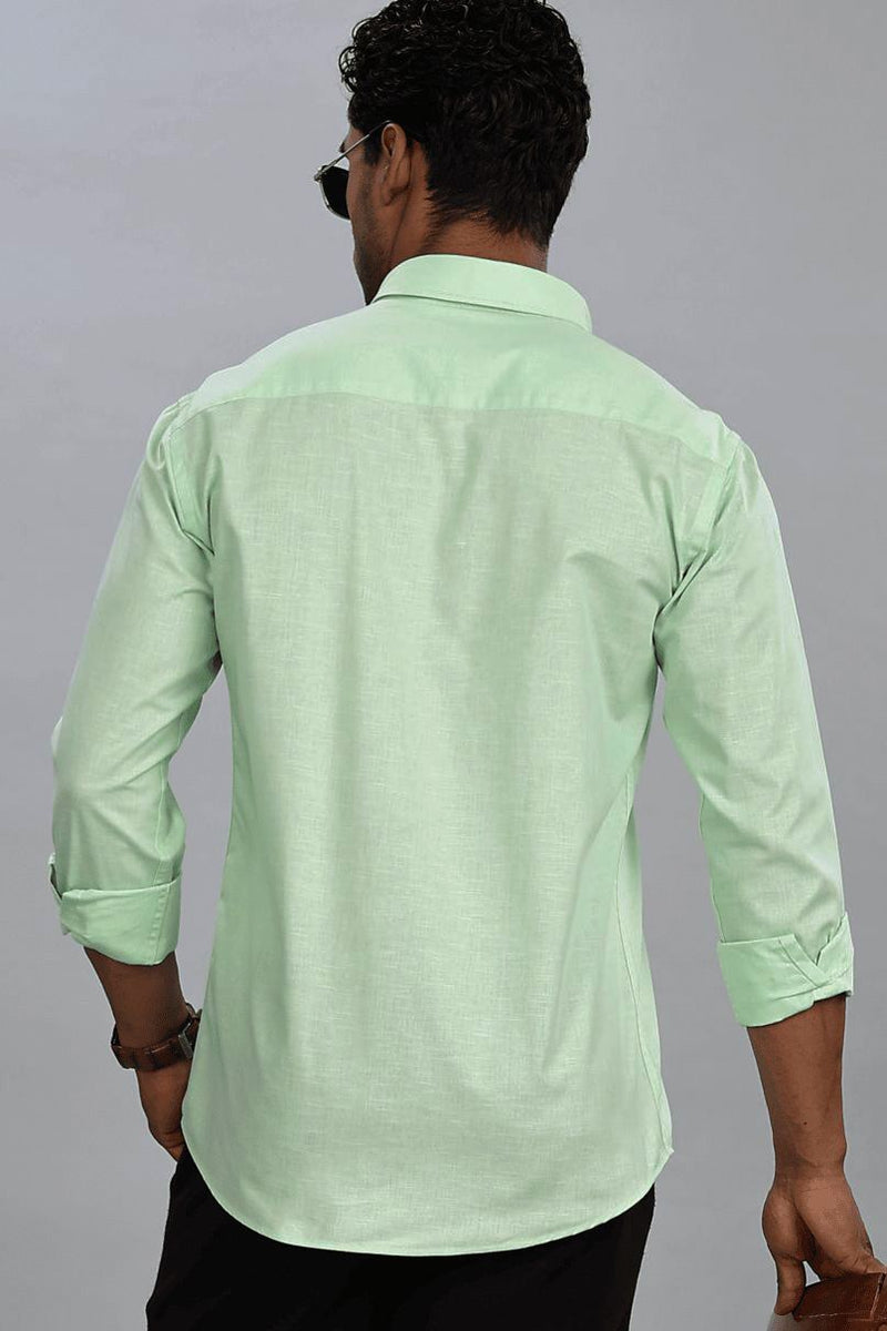 Pistah Green Cotton Linen - Full-Stain Proof