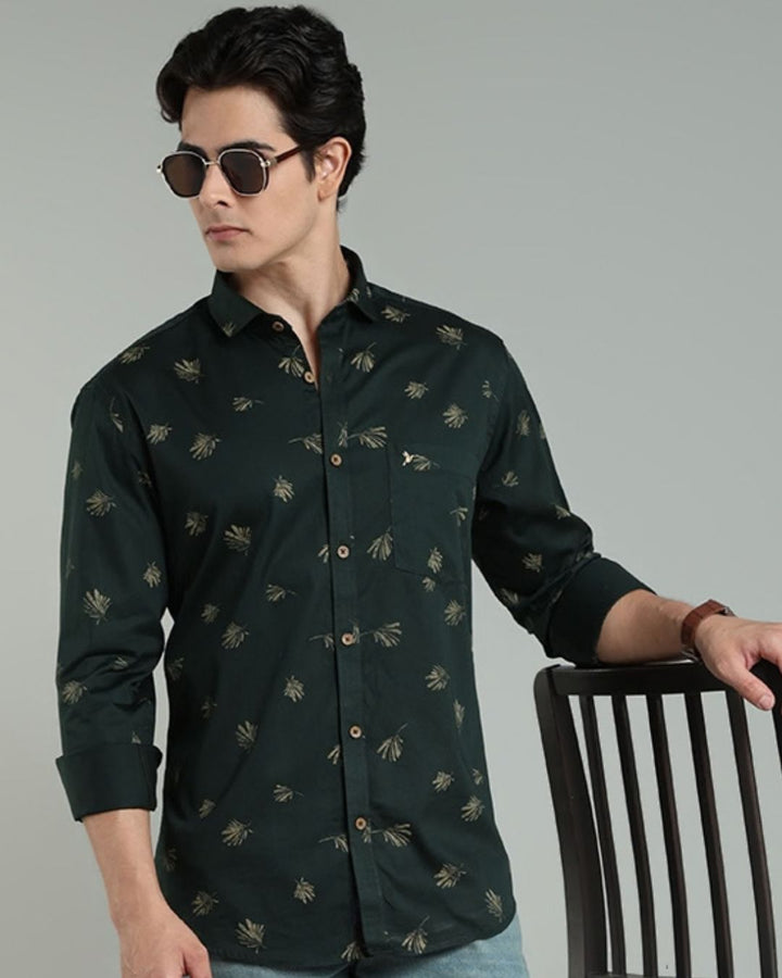 Rich Green Leaf Print -Full-Stain Proof