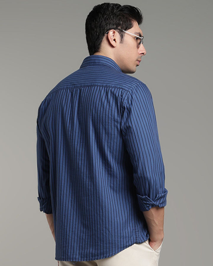 Marine Blue Bold Stripes - Full-Stain Proof