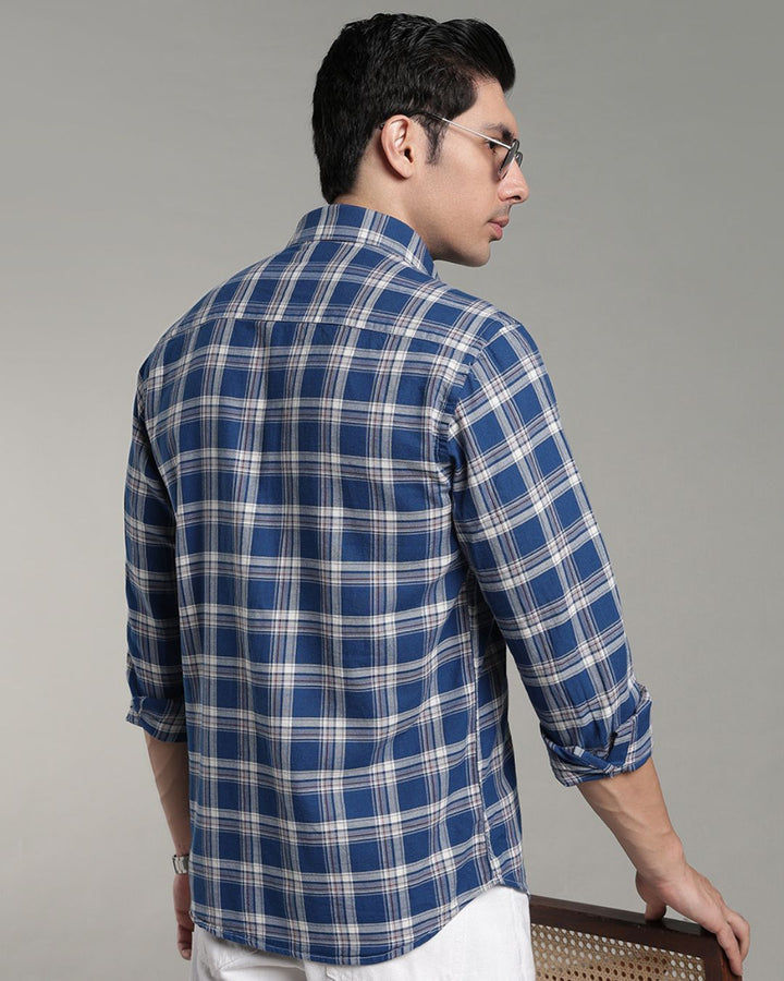 Cobalt Blue & White Checks - Full-Stain Proof