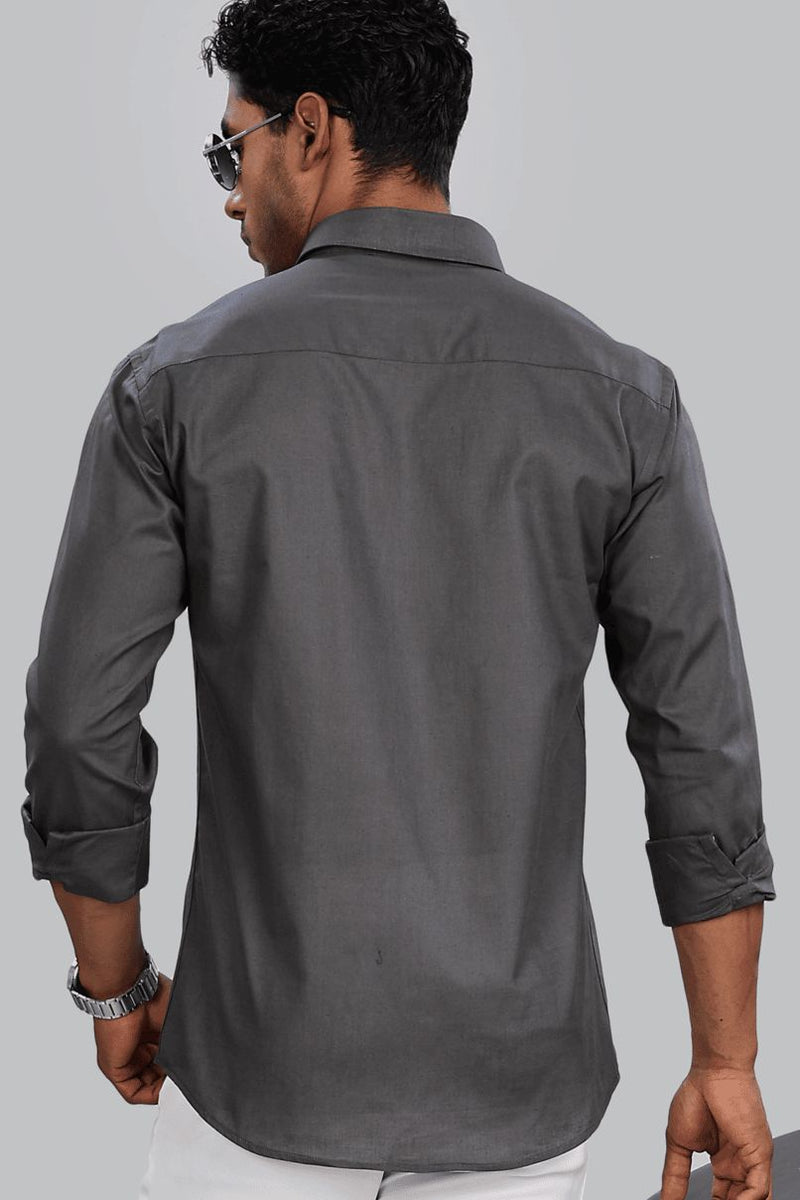 Graphite Grey Cotton Linen-Full-Stain Proof