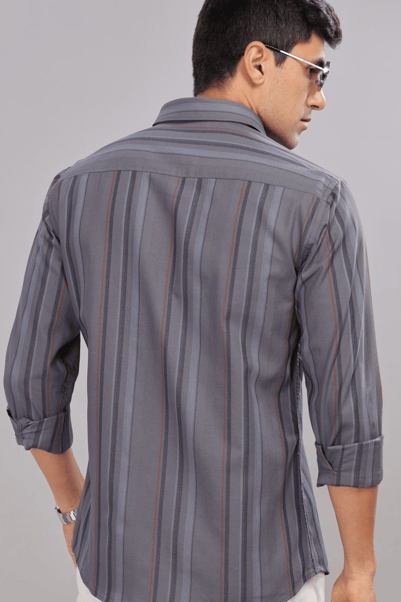 Charcoal Grey Stripes - Full-Stain Proof