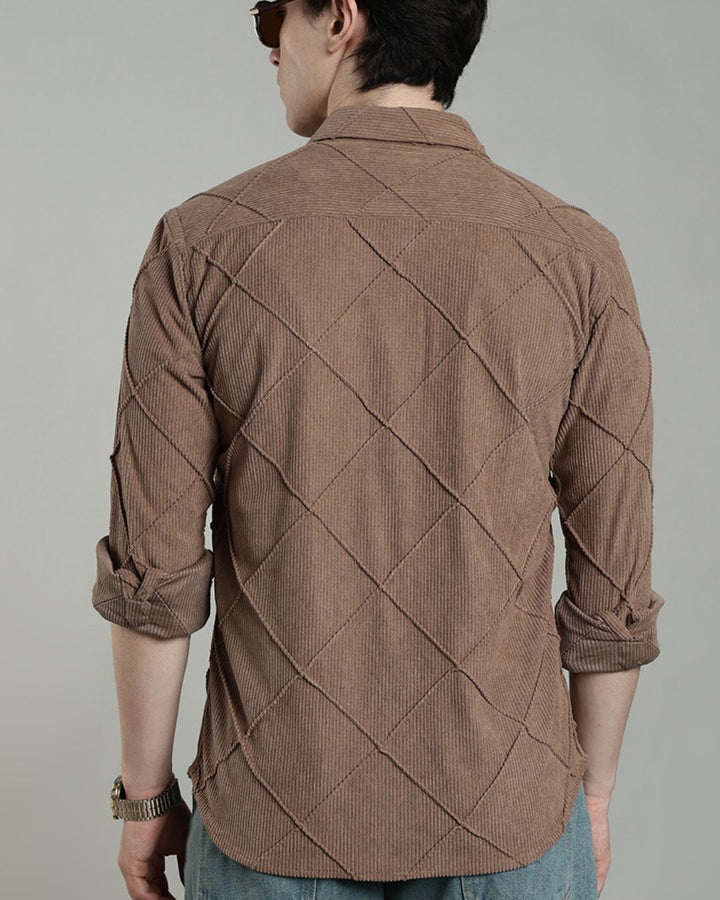 Brown Thread Checks - Full-Corduroy Shirt