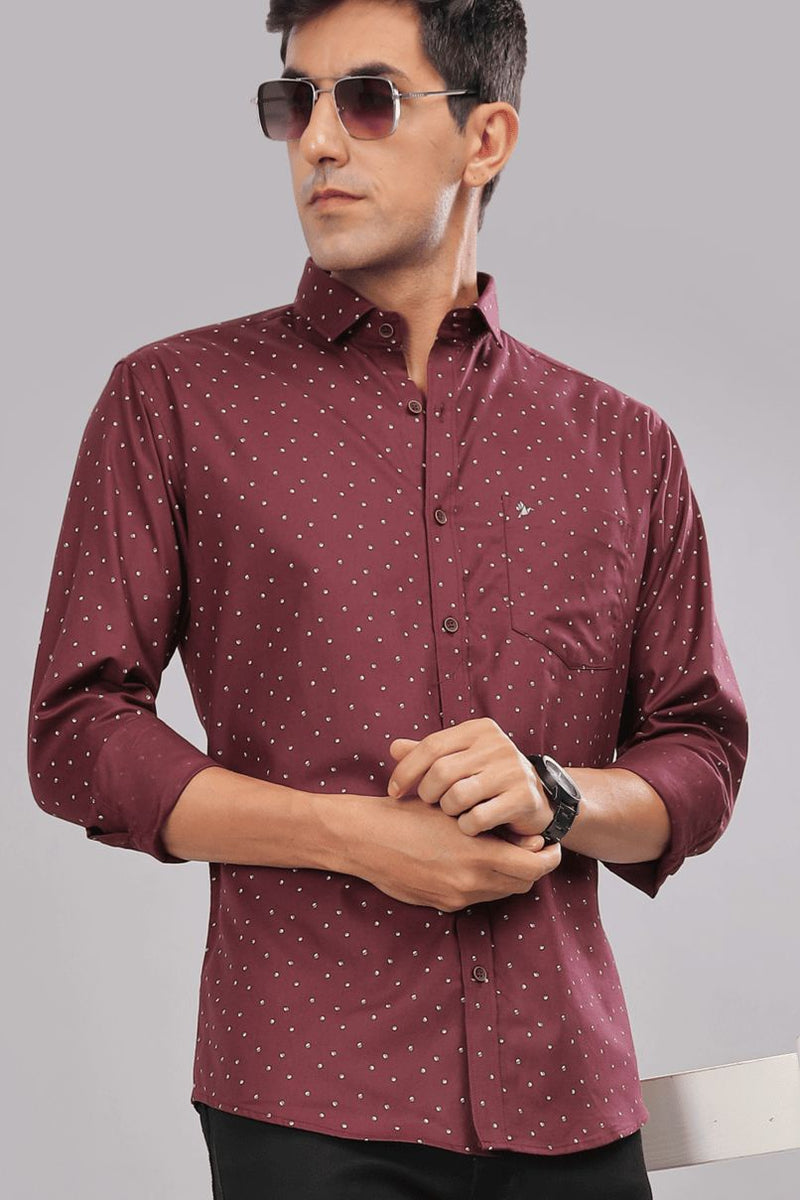 Maroon Polka Print -Full-Stain Proof