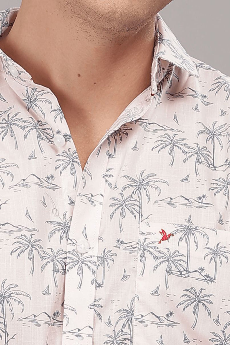 Pale Pink Coastal Print -Full-Stain Proof