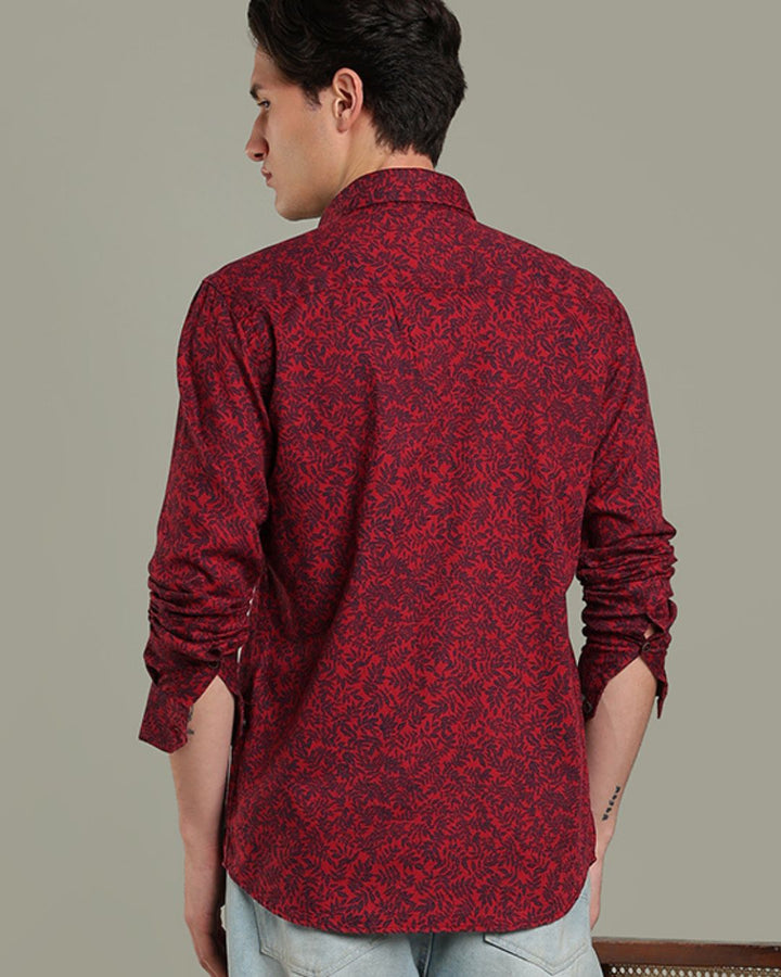 Reddish Leaf Print -Full-Stain Proof