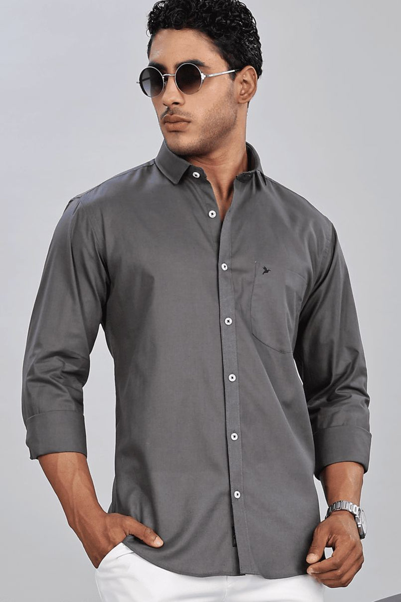 Graphite Grey Cotton Linen-Full-Stain Proof