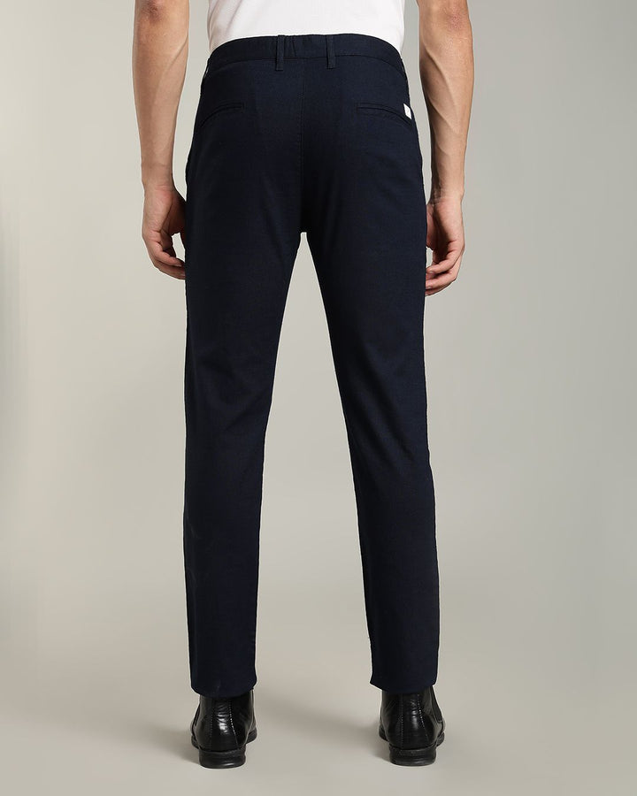 Natural Navy - 2 way stretch - COTTON LINEN PANT