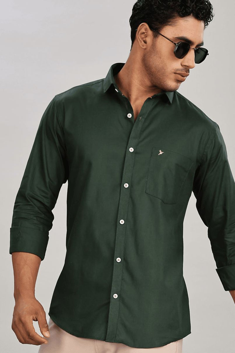 Bottle Green Cotton Linen-Full-Stain Proof