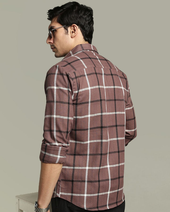 Walnut Brown Monochrome Checks -Full-Stain Proof