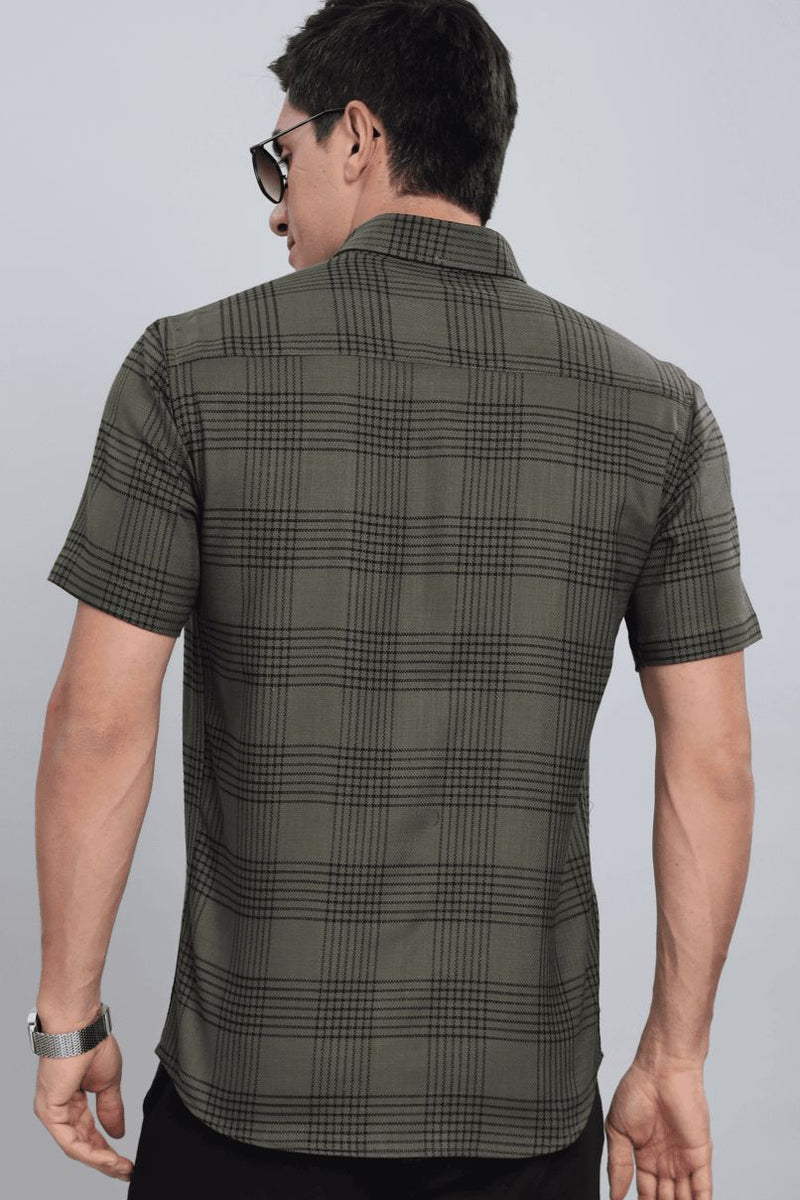 Rugged Green Checks - Half Sleeve - Stain Proof