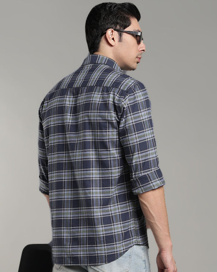 Bluish Grey Checks - Full-Stain Proof